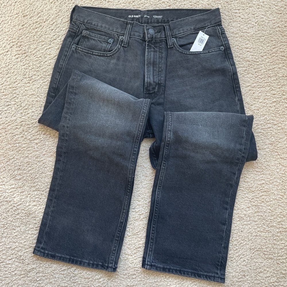 NEW - Old Navy Men's Dark Gray Straight Jeans